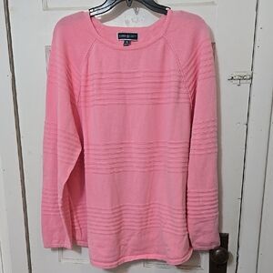 Karen Scott Pink Stripe Weave Pattern Womens Plus Size XXL Very Good Condition!!